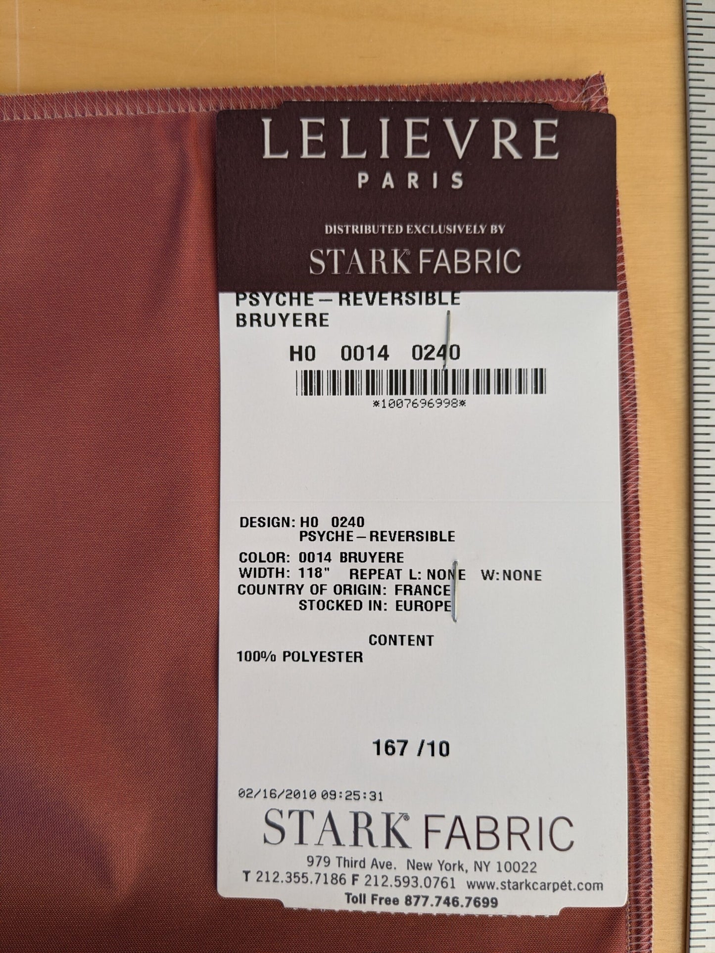 52 EV45 Square Scalamandre Lelievre Paris Psyche Reversible Bruyere Light Red Polyester Solid Taffeta