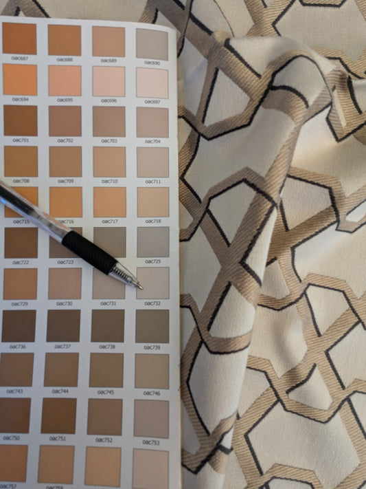 59 EV45 Square Scalamandre Lelievre Ribon Cream White White Beige Jacquard Diamond Ogee Fretwork Lattice Large Jacquard MSRP USD 300+/y