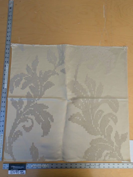 72 EV45 Square Lelievre Scalamandre Asuka Jacquards Cream Abstract Botanical MSRP USD 688/Y