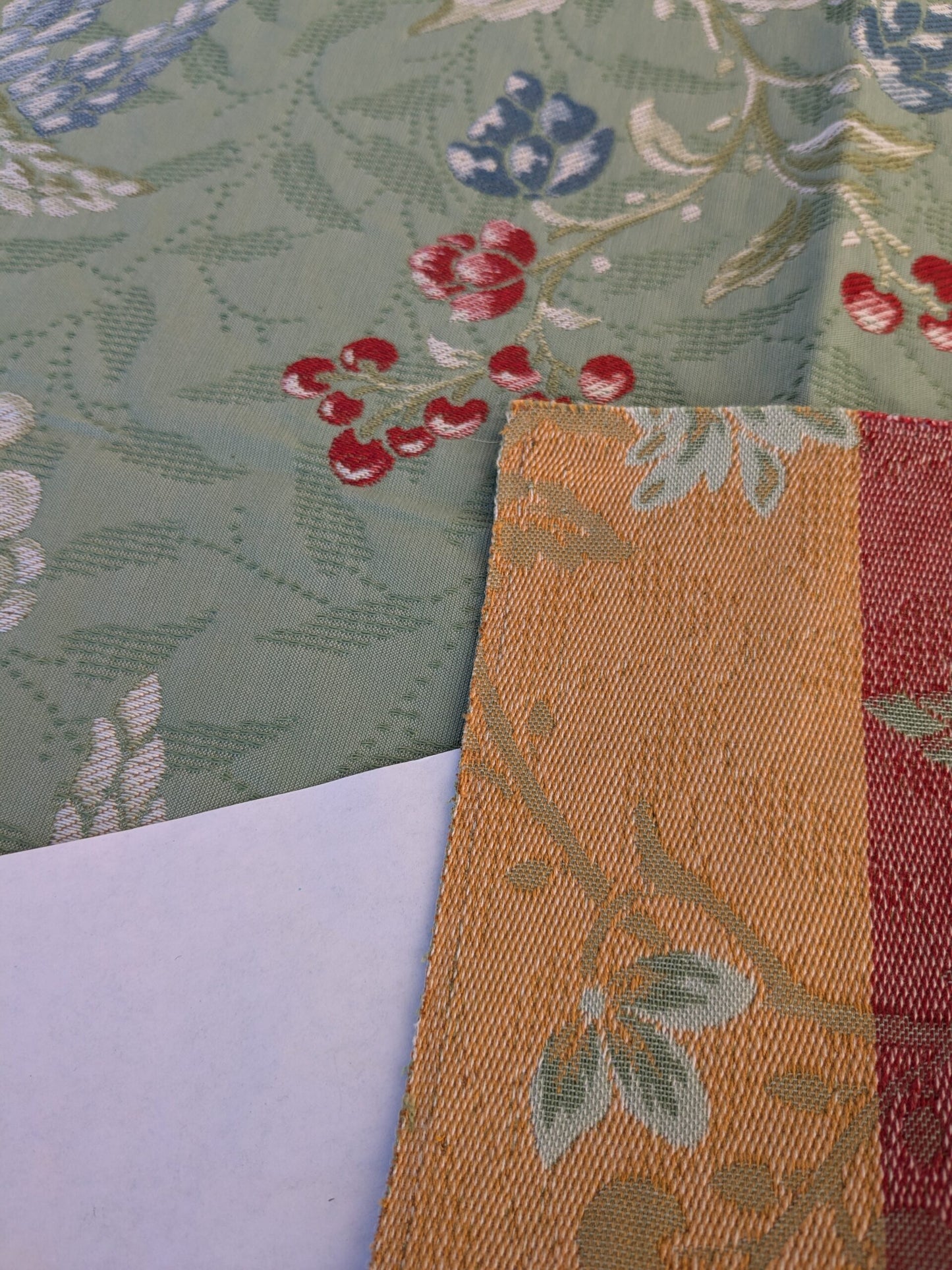 76 EV45 Square Scalamandre Colony Fabrics Artemisia Green Fruits Floral Botanical Foliage Viscose Cotton MSRP USD300+/y