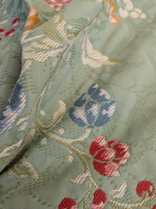 76 EV45 Square Scalamandre Colony Fabrics Artemisia Green Fruits Floral Botanical Foliage Viscose Cotton MSRP USD300+/y