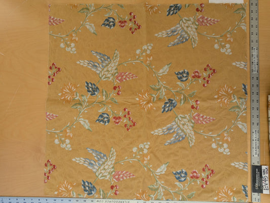 78 EV45 Square Scalamandre Colony Fabrics Artemisia Yellow Fruits Floral Botanical Foliage Viscose Cotton MSRP USD300+/y