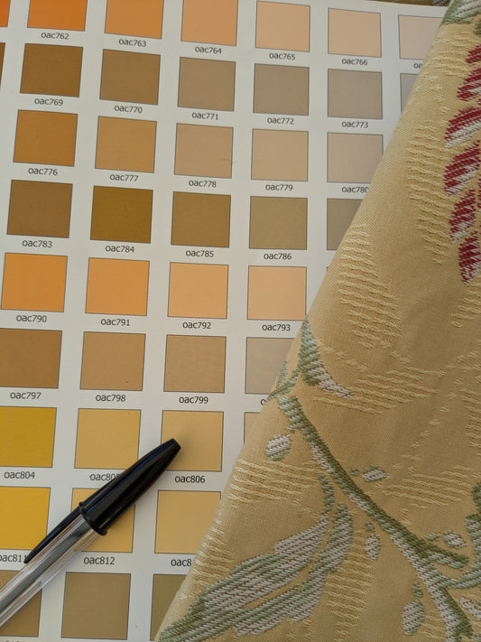 79 EV45 Square Scalamandre Colony Fabrics Artemisia Light Yellow Fruits Floral Botanical Foliage Viscose Cotton MSRP USD300+/y