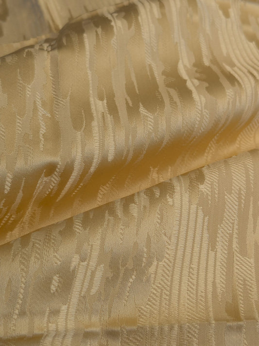 1 EV45 Silk Square 28" x 28" Old World Weavers Cetonia Limone Damask Abstract Gold Beige MSRP USD 400/y