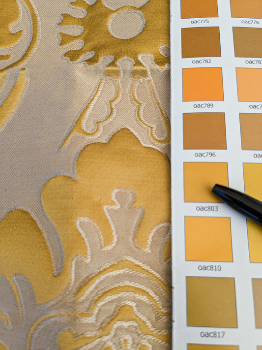 5 EV45 Silk Square 25" x 26" Tassinari and Chatel Volanges Gold Floral Historic MSRP USD1414/y