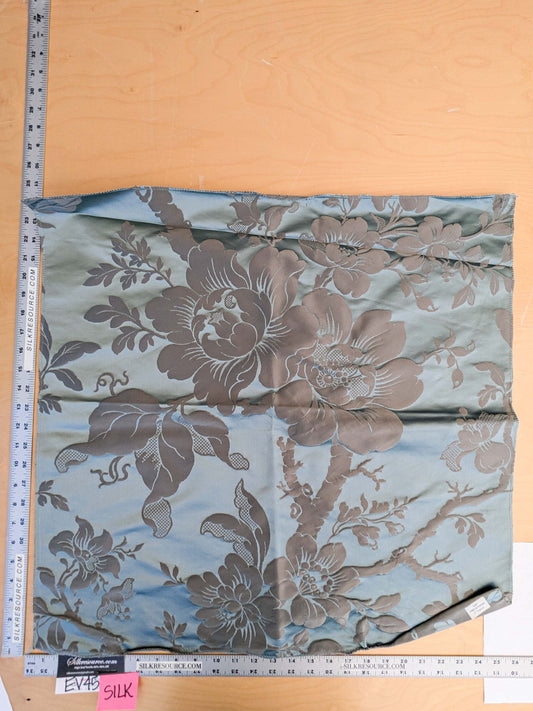 12 EV45 Silk Square 24" x 25" Tassinari and Chatel Argenson Nattier Blue Floral Botanical Foliage MSRP USD 1200+/y