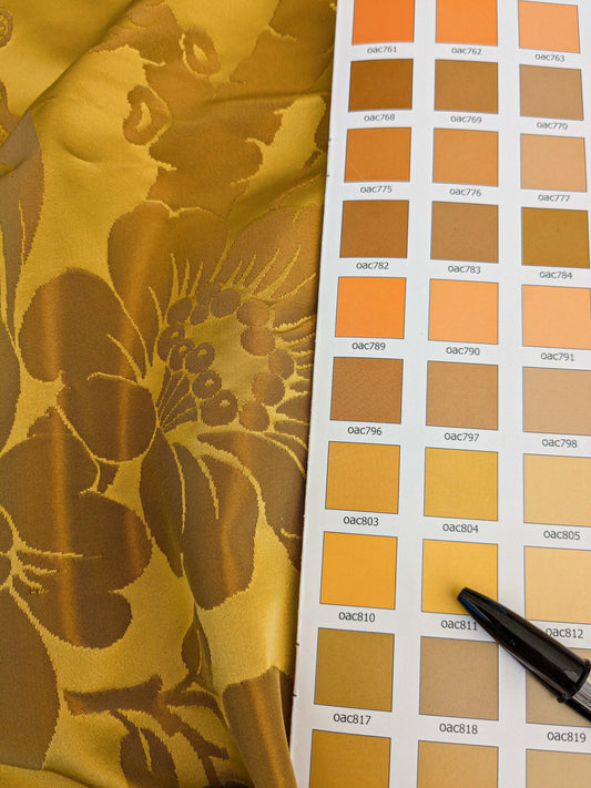 13 EV45 Silk Square 24" x 26" Tassinari and Chatel Argenson Or Gold Floral Botanical Foliage MSRP USD 1200+/y