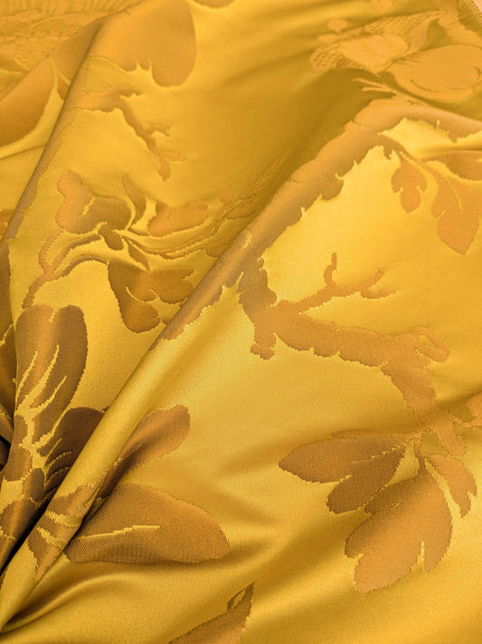 13 EV45 Silk Square 24" x 26" Tassinari and Chatel Argenson Or Gold Floral Botanical Foliage MSRP USD 1200+/y