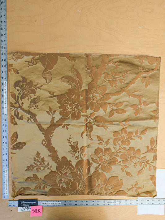 16 EV45 Silk Square 25" x 26" Tassinari and Chatel Argenson Praline Medium Brown Floral Botanical Foliage MSRP USD 1200+/y