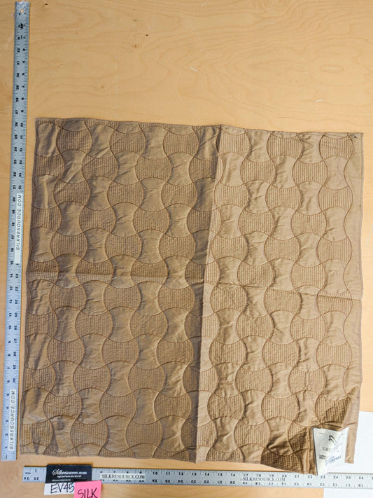 22 EV45 Silk Blend Square 26" x 25" Scalamandre Grey Watkins Carrollton Bronze Embroidery Brown MSRP USD 258/y