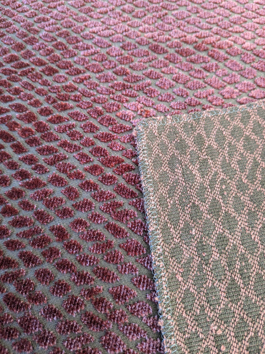 2 EV46 Velvet Square Scalamandre Iguana Red Small Scale Silk Cotton Jacquard Velvet MSRP USD800+/y