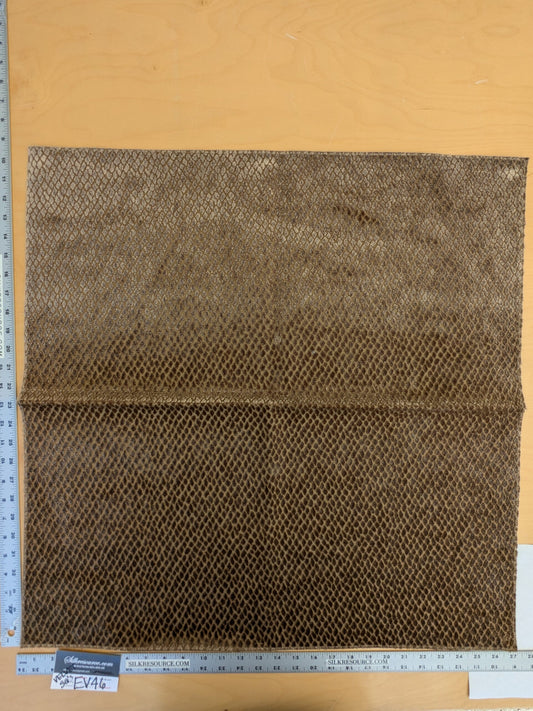 10 EV46 Velvet Square Scalamandre Iguana Brown Small Scale Silk Cotton Jacquard Velvet MSRP USD800+/y
