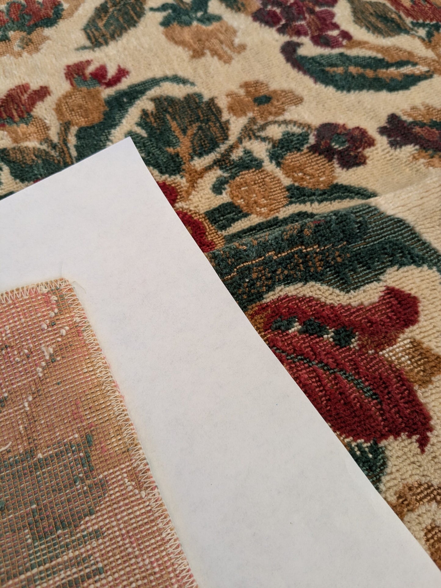 23 EV46 Velvet Square 25"x 25" Scalamandre Edmon Petit Old World Weavers Monte Cristo Cotton Floral Botanical