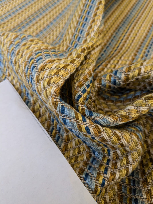 5 EV47 26" x 27" Square Scalamandre Grey Watkins Artist Palette Blue Chatreus Chevron Stripe Texture Woven MSRP USD220/y