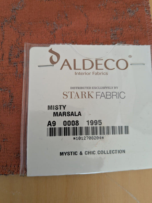 10 EV47 Square Scalamandre Aldeco Misty Marsala Orange Small Jacquard Abstract