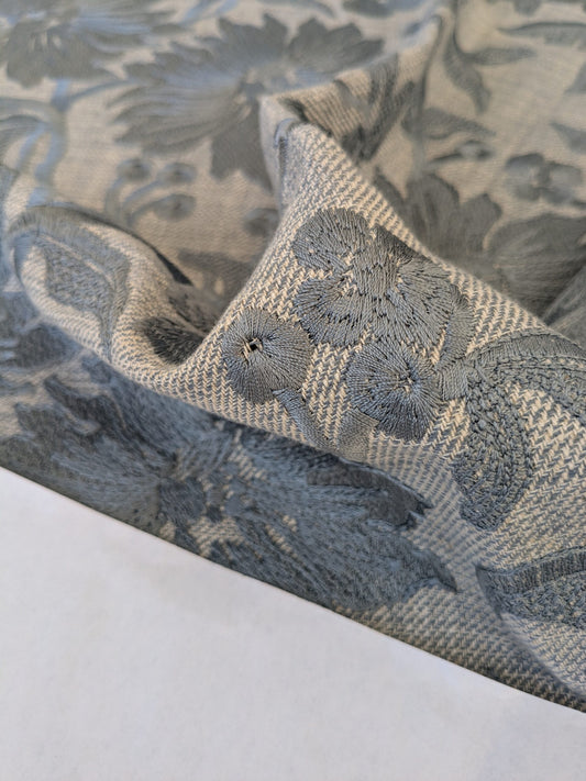 11 EV47 Square Scalamandre Alhambra Various Nina Chambray Embroidery MSRP USD400+