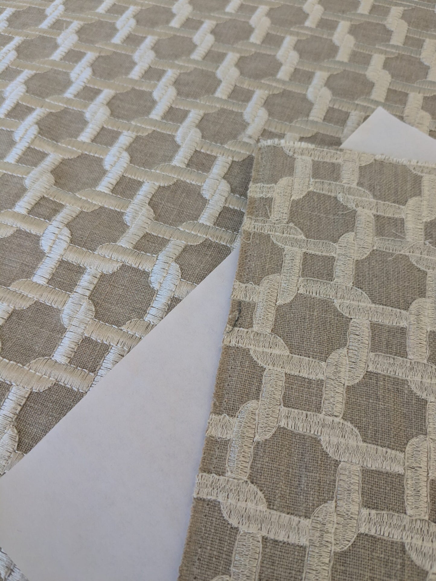 13 EV47 Square Scalamandre Geometric Beige Brown Woven