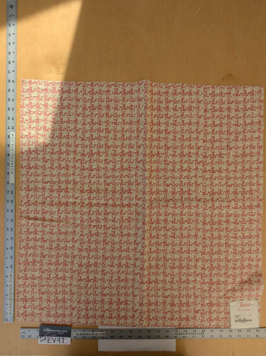 17 EV47 Square Scalamandre Fonthill Downtown Rose Pink Cream White Small Scale Texture Jacquard