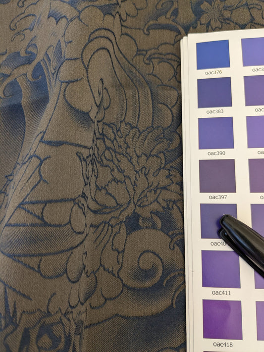 25 EV47 Square Jacquard by Jean Paul Gaultier Komodo Nuit Purple Bird Animal Chinoiserie Graphic Scenic MSRP USD734/y