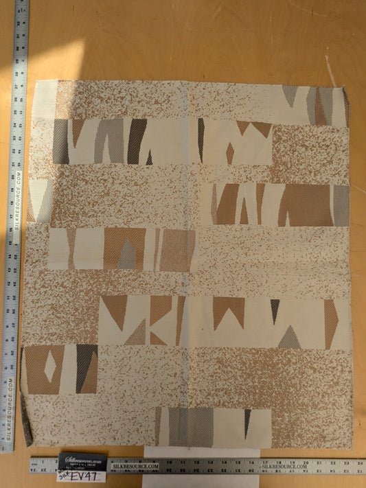 27 EV47 Square Scalamandre Lelievre Toundra Naturel Abstract Beige Brown 27"x24"