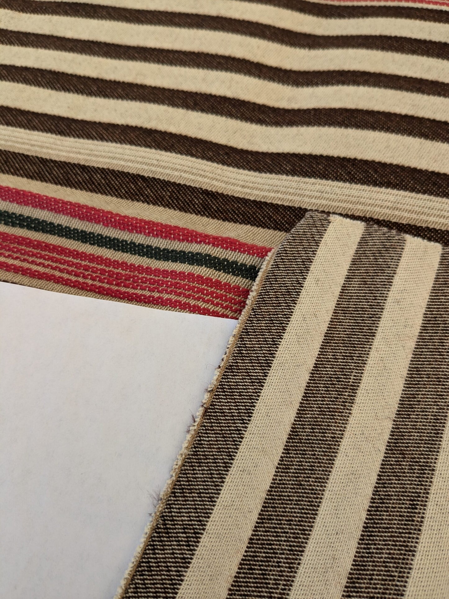 29 EV47 Square Scalamandre Cheyenne Red Brown Beige Stripe Geometric MSRP USD 300+/y