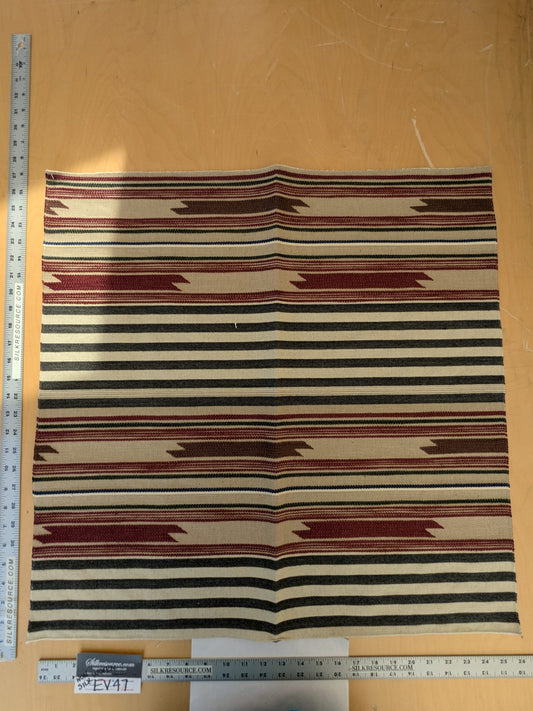 30 EV47 Square Scalamandre Cheyenne Brown Beige Black Stripe Geometric MSRP USD 300+/y