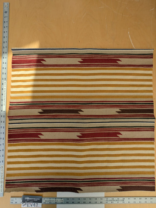31 EV47 Square Scalamandre Cheyenne Brown Beige Yellow Red Stripe Geometric MSRP USD 300+/y