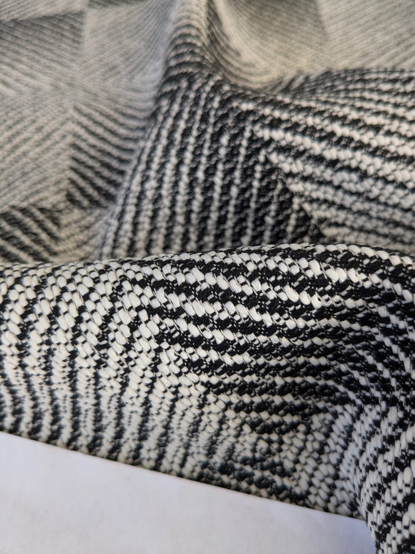 36 EV47 Square Scalamandre Lelievre Hypnose M1 Black White Texture Plain Plaid Square MSRP USD 400+/y