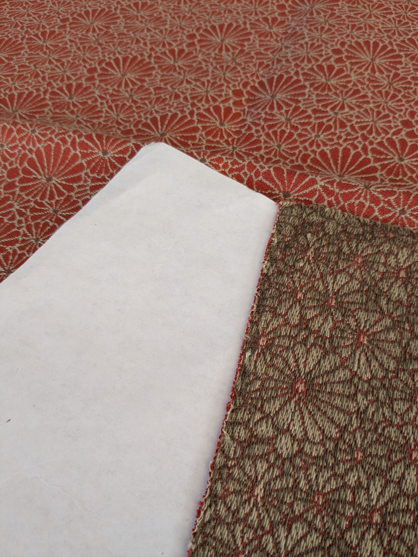 44 EV47 Square Scalamandre Jean Paul Gaultier Obi Brique Red Floral Small Scale 25"X26"