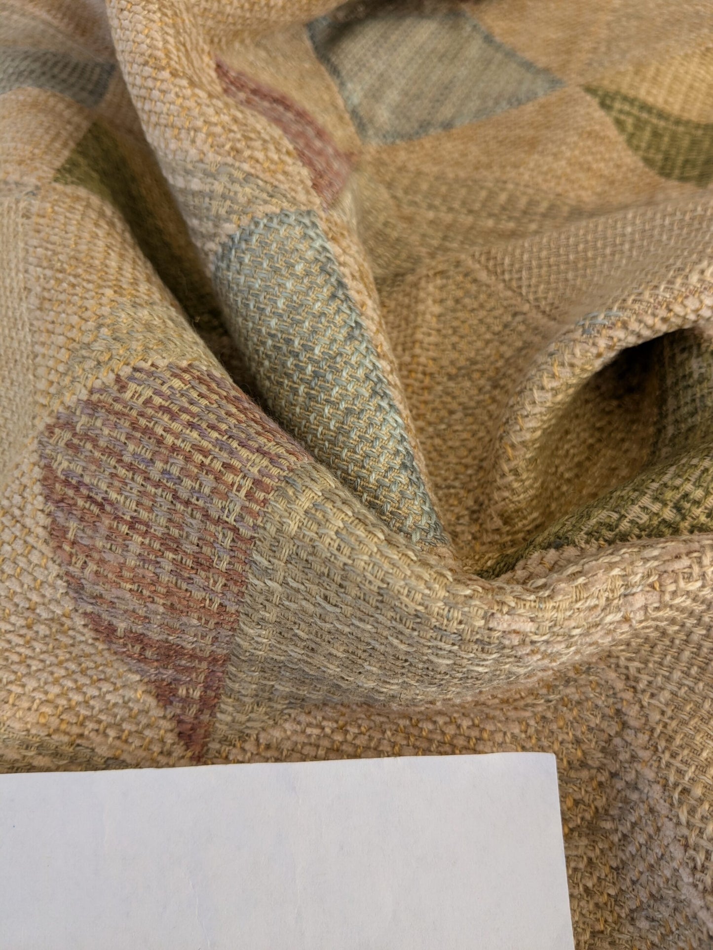 49 EV47 Square Scalamandre Old World Weavers Calabash Pastel Beige Green Blue Red Diamond Ogee