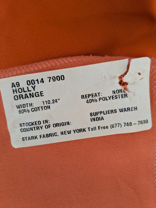 77 EV47 Square Scalamandre Holly Orange Cotton Polyester Plain Solid 27"x27"