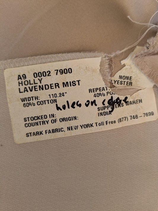 81 EV47 Square Scalamandre Holly Lavender Mist Cotton Polyester Plain Solid 26"x26" - Holes on Edge