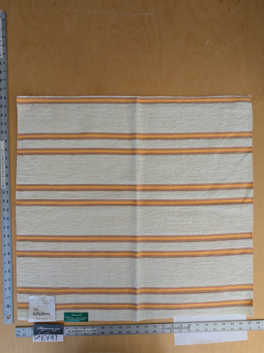 87 EV47 Square Scalamandre Old World Weavers Riviera Gelato Pink Green Yellow White Horizontal Stripe Outdoor
