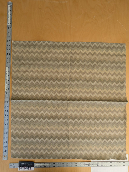 90 EV47 Square Scalamandre Polluce Brown Lampas Chevron Cotton MSRP USD300+/y 26"x26"