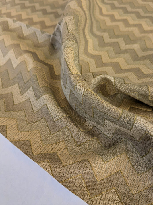 90 EV47 Square Scalamandre Polluce Brown Lampas Chevron Cotton MSRP USD300+/y 26"x26"