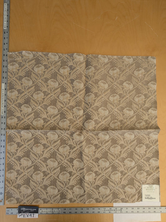 94 EV47 Square Scalamandre Boutonniere Driftwood Renaissance Small Scale Berry Gray USD 402/y 26"x26"