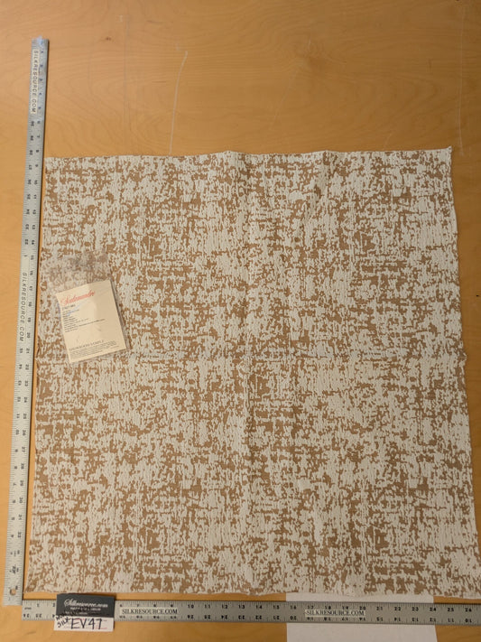 96 EV47 Square Scalamandre Acacia Palomino Gold White Cotton Jacquard Abstract Small Scale Textures