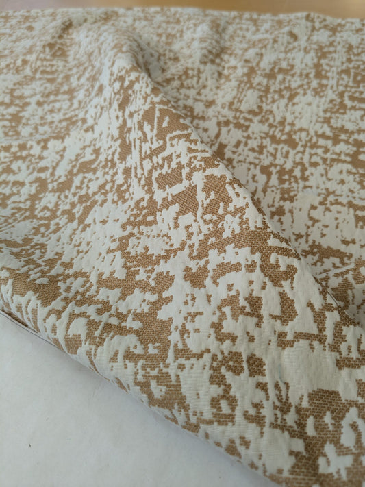 96 EV47 Square Scalamandre Acacia Palomino Gold White Cotton Jacquard Abstract Small Scale Textures