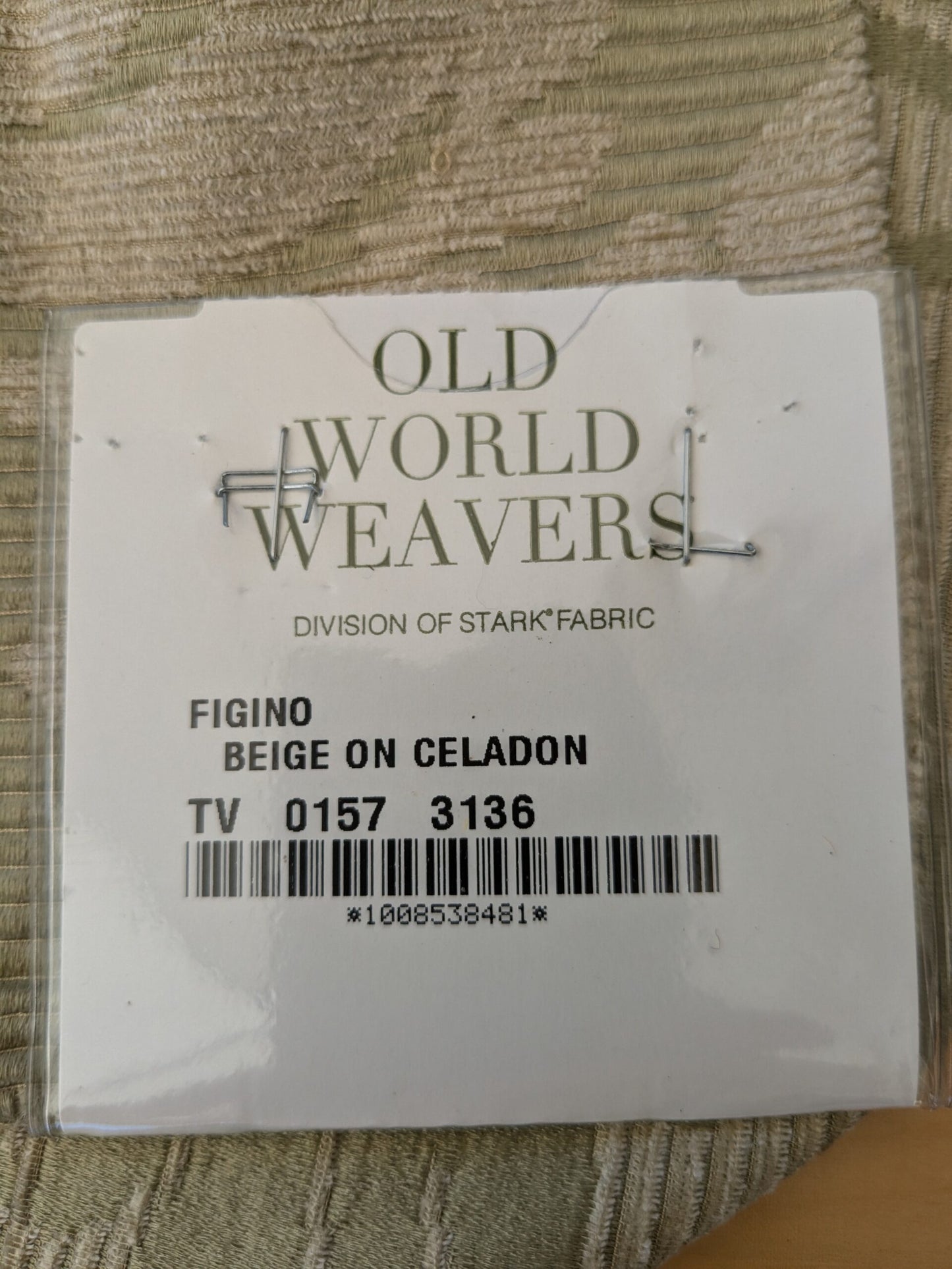 98 EV47 Square Scalamandre Old World Weavers Figino Beige on Celadon Renaissance Medallion Damask 26"x26"