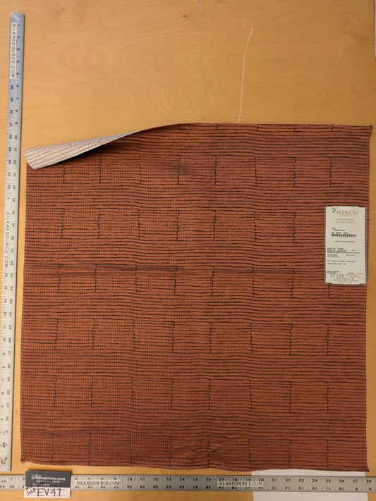 116 EV47 Square Scalamandre Aldeco Kali Terracotta Small Texture jacquard Orange Abstract Stripe