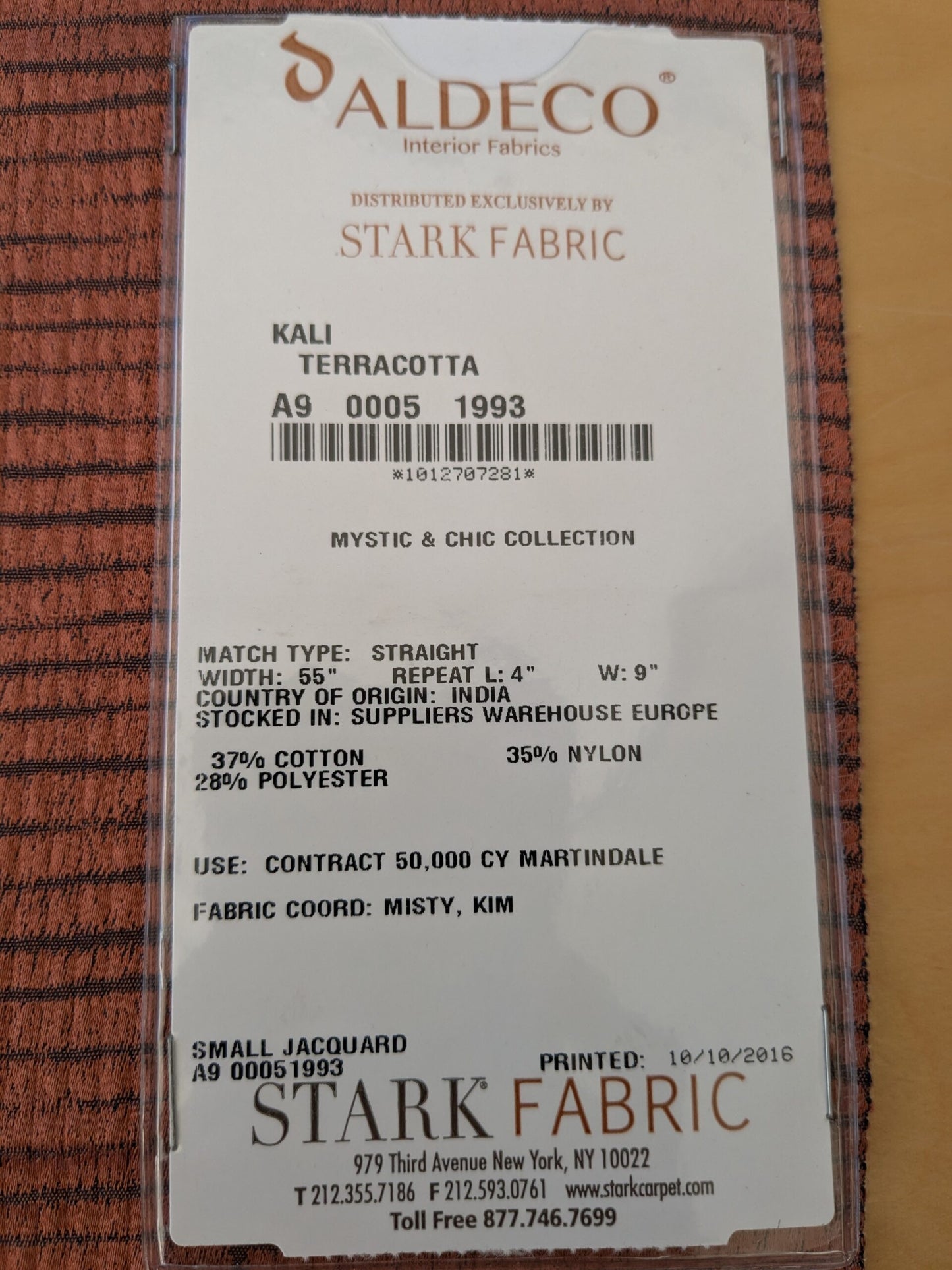 116 EV47 Square Scalamandre Aldeco Kali Terracotta Small Texture jacquard Orange Abstract Stripe