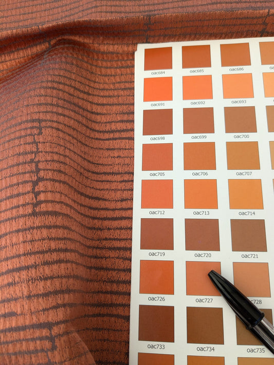 116 EV47 Square Scalamandre Aldeco Kali Terracotta Small Texture jacquard Orange Abstract Stripe