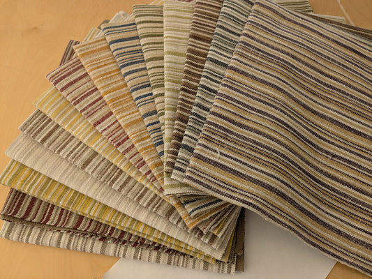 7 EV48 Square Scalamandre Herringbone Stripe Pattern - 14 Pieces of Different Colorways 26"x27"