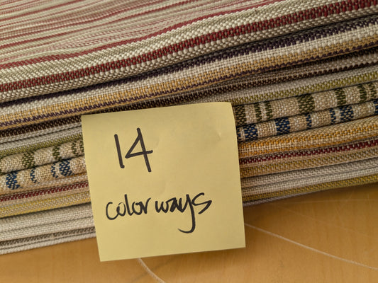 7 EV48 Square Scalamandre Herringbone Stripe Pattern - 14 Pieces of Different Colorways 26"x27"