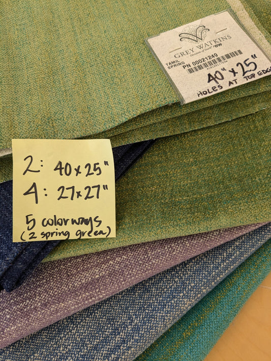 8 EV48 Square Scalamandre Grey Watkins Tamil Pattern Strie Texture - 6 Pieces of Different Colorways