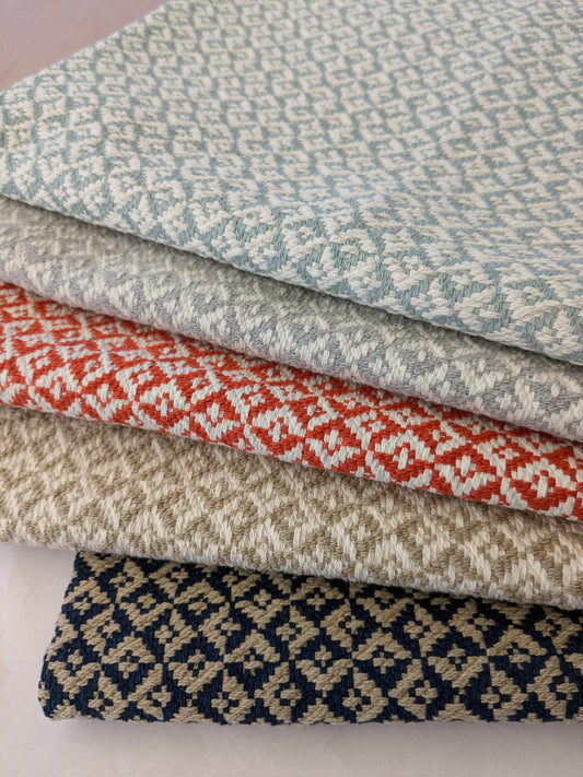 13 EV48 Square Scalamandre Khiva Weave Small Scale Geometric Cotton MSRP USD180/yd - 5 Pieces of Different Colorways 27"x27"