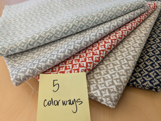 13 EV48 Square Scalamandre Khiva Weave Small Scale Geometric Cotton MSRP USD180/yd - 5 Pieces of Different Colorways 27"x27"