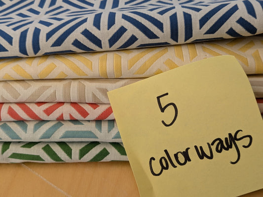 15 EV48 Square Scalamandre Tile Weave Reversible Geometric Small Scale Cotton Viscose - 5 Pieces of Different Colorways 26"x26"