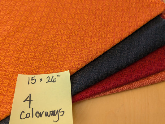 19 EV48 Square Scalamandre Small Scale Texture Jacquard - 4 Pieces of Different Colorways 15"x26"