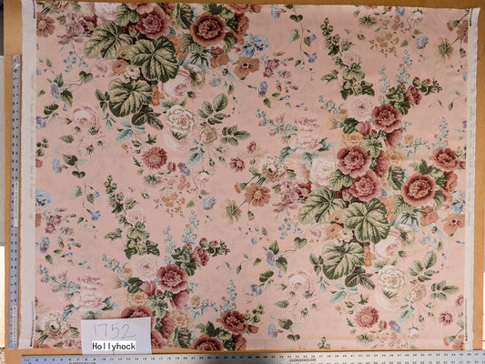 High End Hollyhock Chintz Print Pale Pink Multi Classic English Garden Print MSRP USD 300+/Y